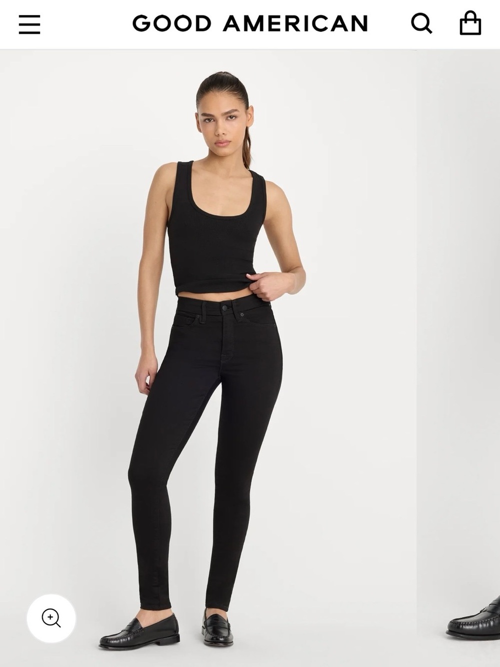 Good American Black High-Rise Skinny Jeans